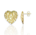 Small Heart Nugget Earrings